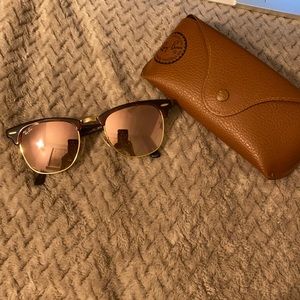 Ray Ban gold reflective sunglasses